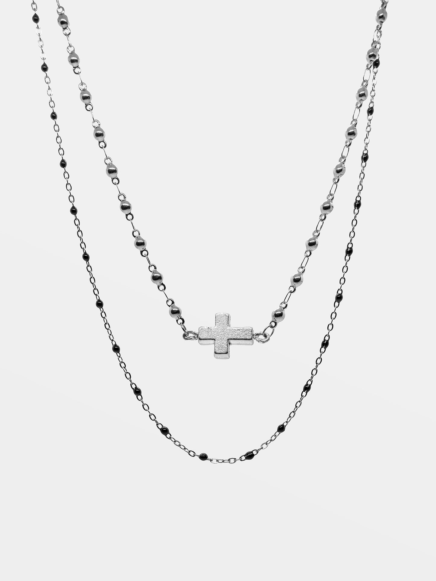 Podwójny choker z krzyżem Desolate