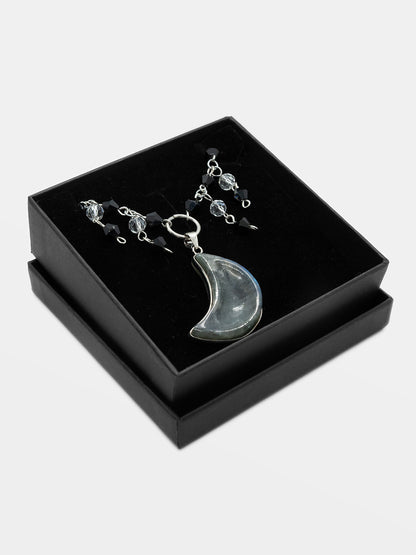 Naszyjnik z księżycem z labradorytu Empress