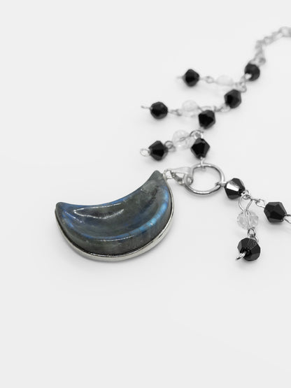 Naszyjnik z księżycem z labradorytu Empress
