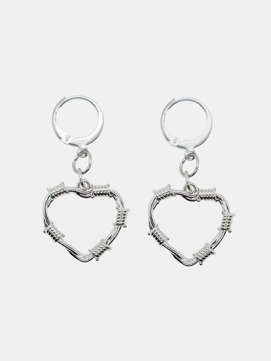 Kolczyki z sercem z drutu Lovesick