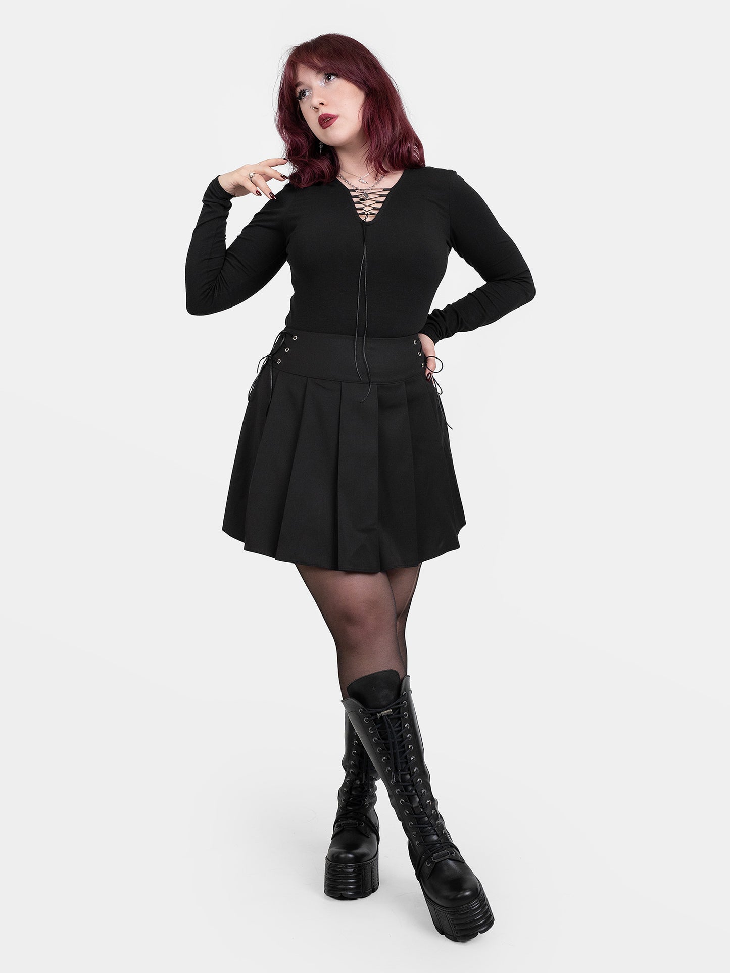 Plisowana spódnica z wiązaniem Veyra