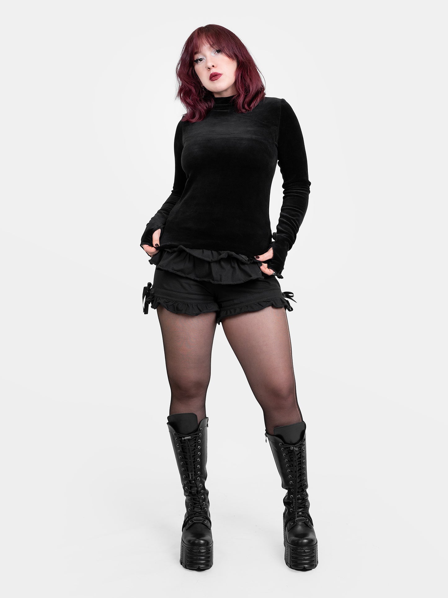 Ash Cotton Velvet Turtleneck