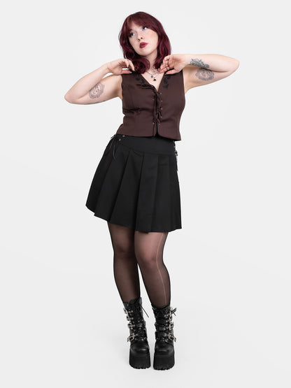 Plisowana spódnica z wiązaniem Veyra