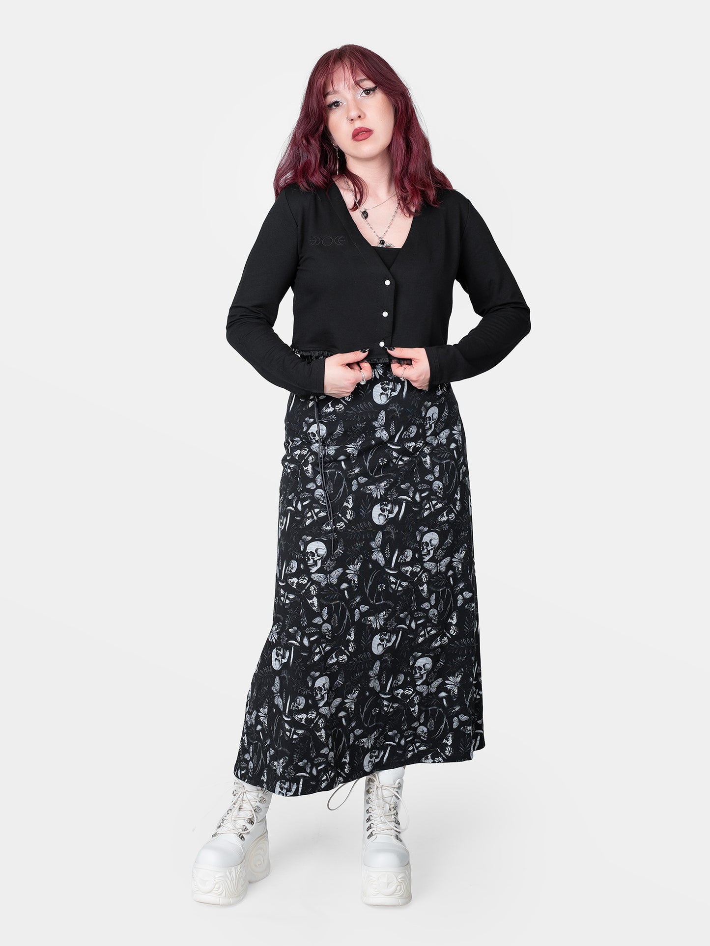 Moonveil Maxi Slit Skirt