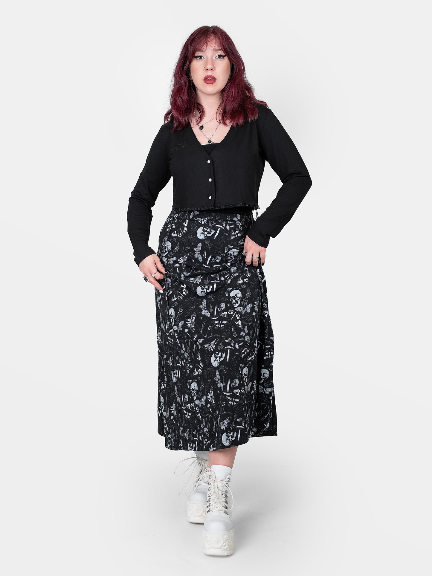 Moonveil Maxi Slit Skirt