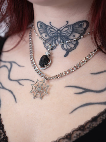 Podwójny naszyjnik z kamieniem lawy Oblivra