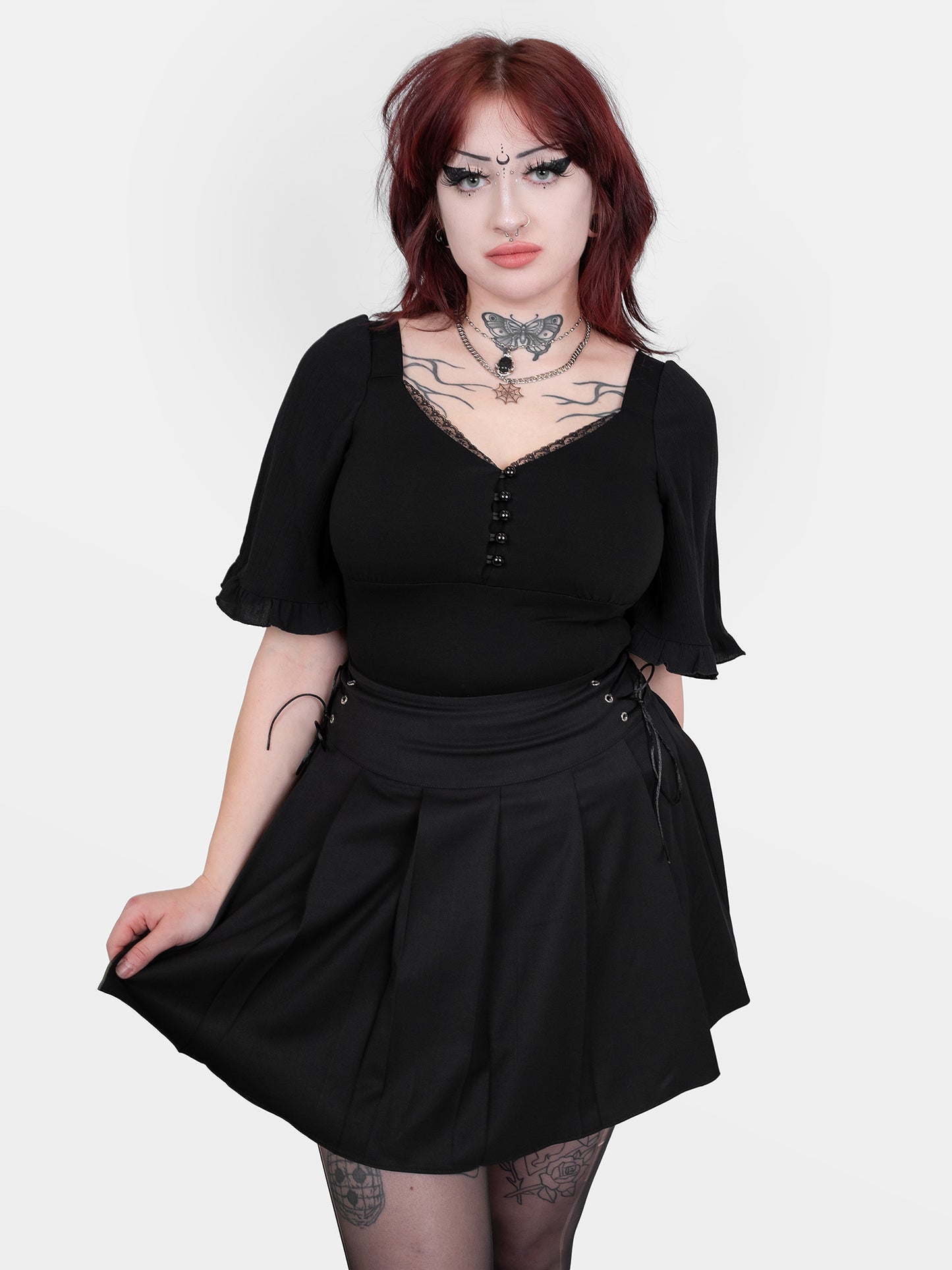 Plisowana spódnica z wiązaniem Veyra