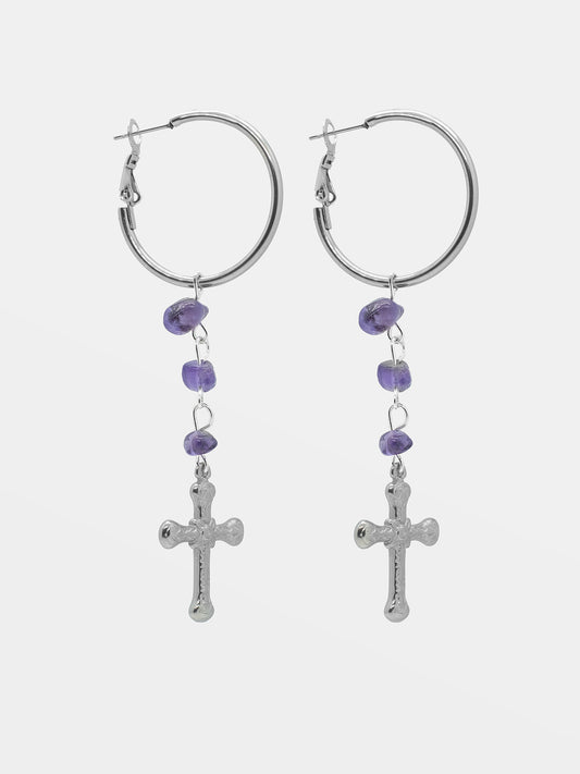Mortuary amethyst earrings