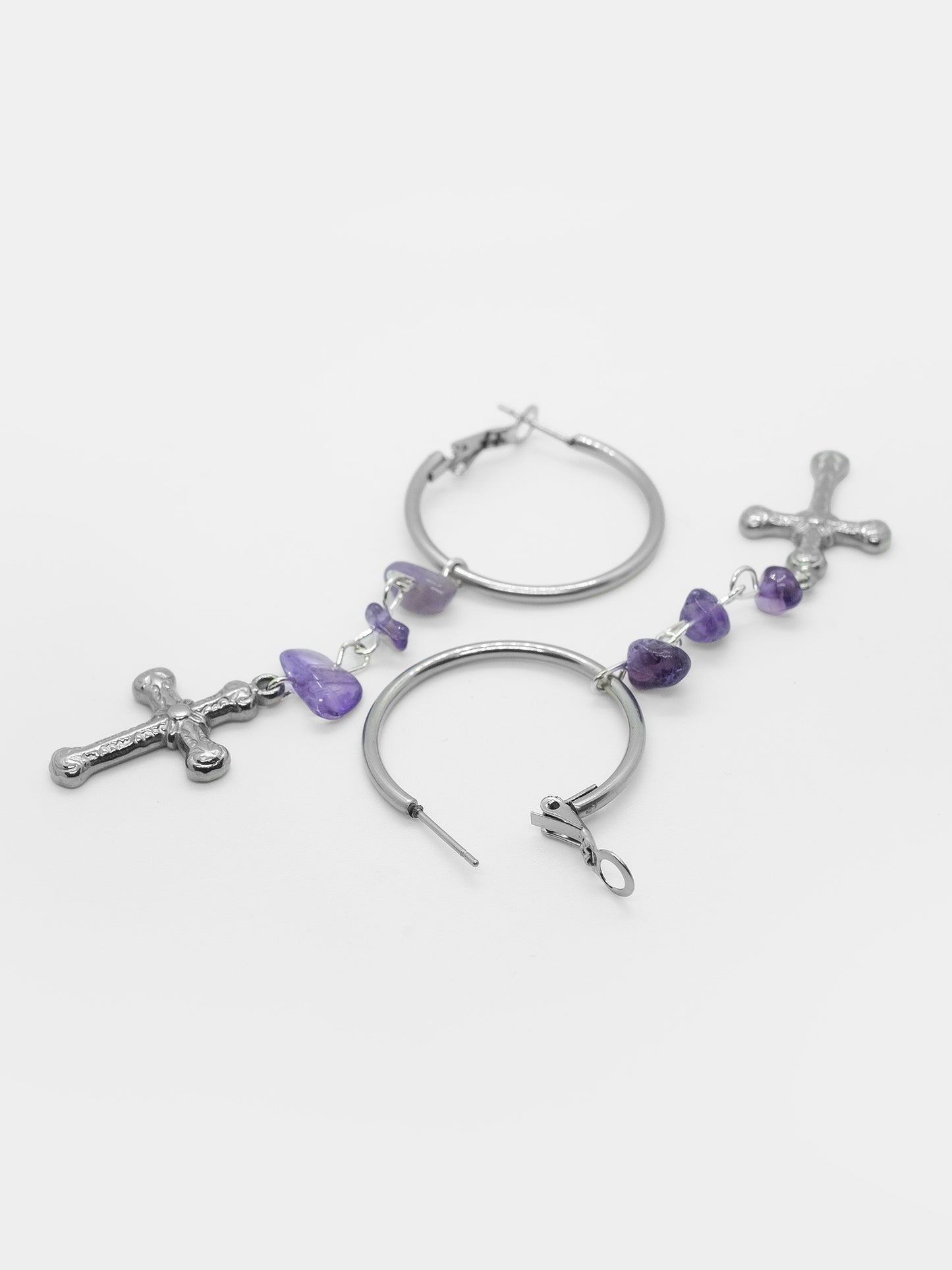 Mortuary amethyst earrings