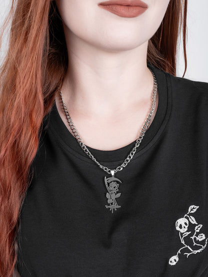 Thornblade Rose and Scythe Necklace