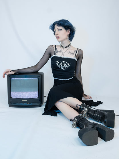 Czarny top z koronką Absinthe