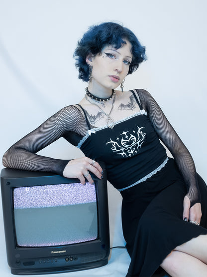 Czarny top z koronką Absinthe