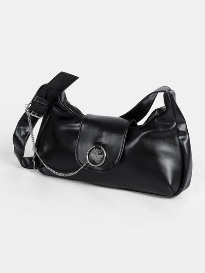 Mourning Vegan Leather Baguette Bag