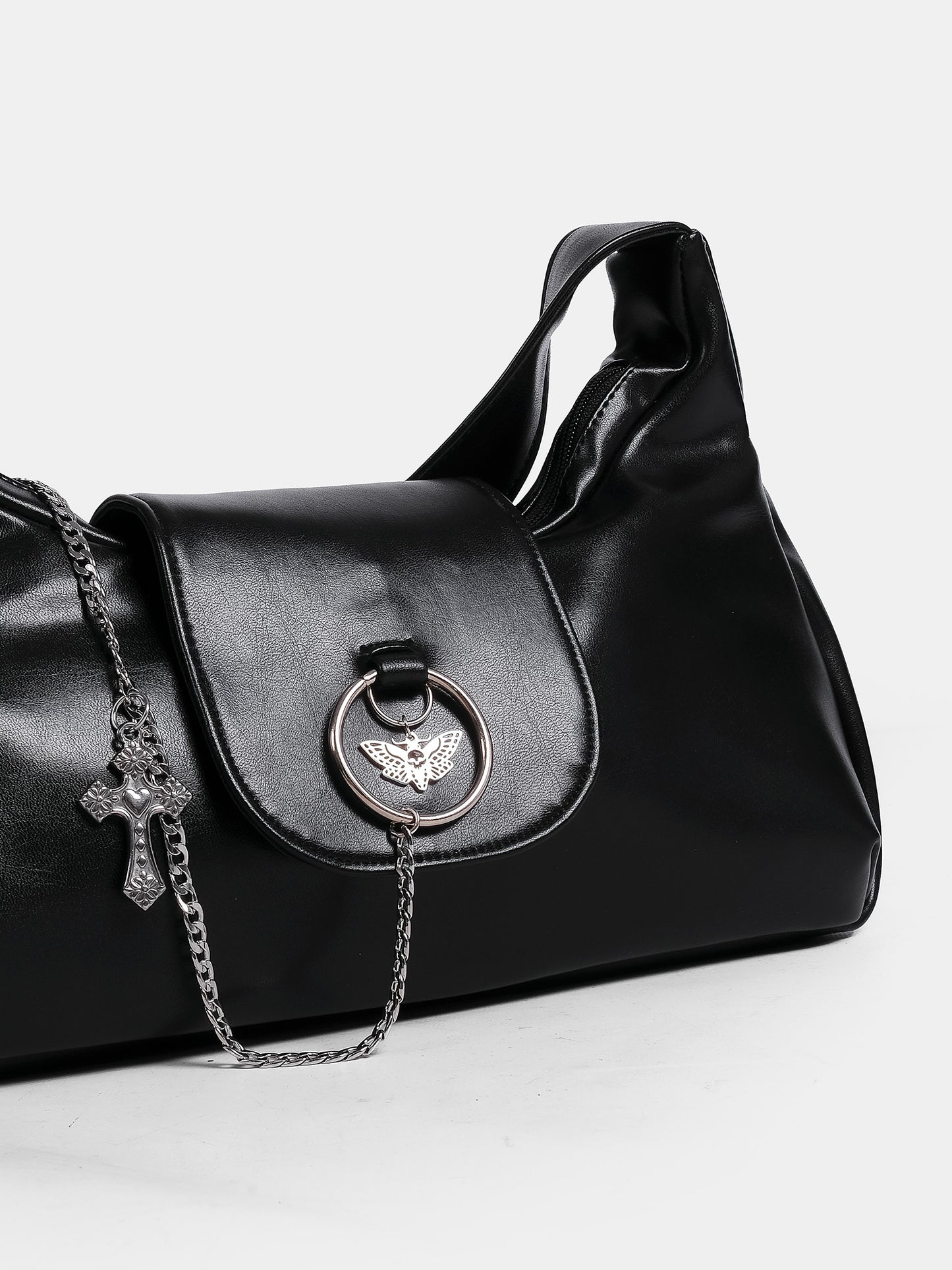 Mourning Vegan Leather Baguette Bag