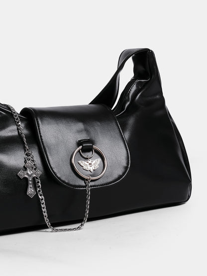 Mourning Vegan Leather Baguette Bag