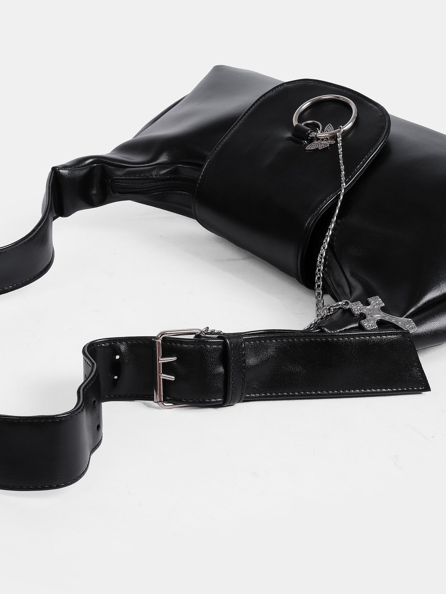 Mourning Vegan Leather Baguette Bag