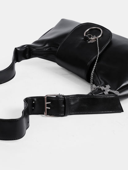 Mourning Vegan Leather Baguette Bag