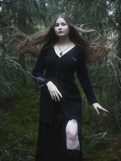 Kardigan z haftem Flora