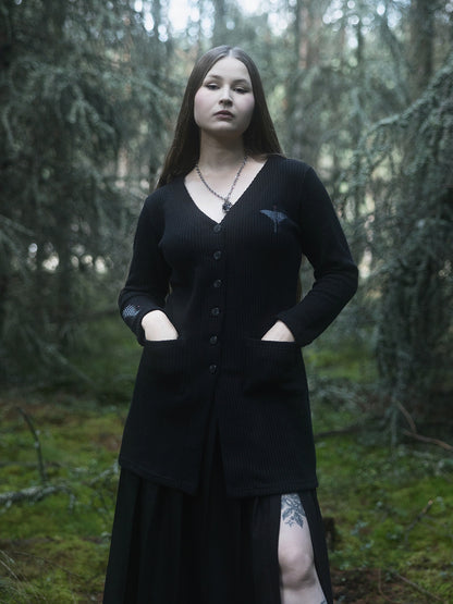 Kardigan z haftem Flora