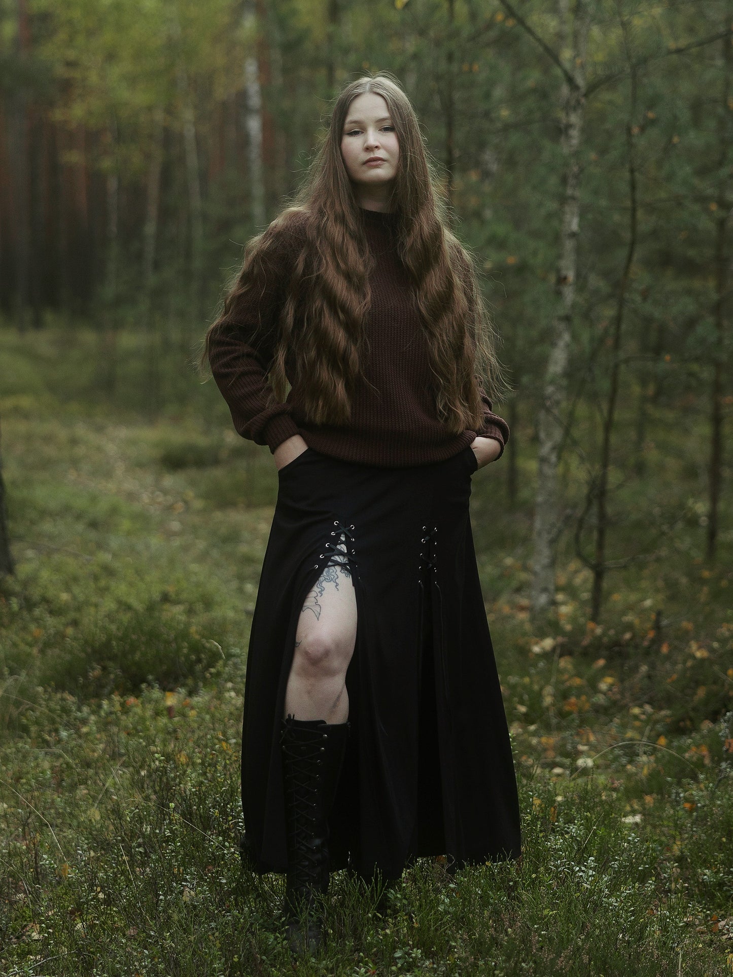 Spódnica midi z wiązaniem Lacrimosa