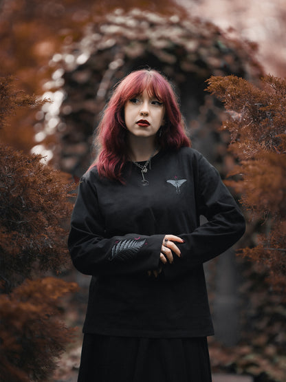 Longsleeve z haftami Flora