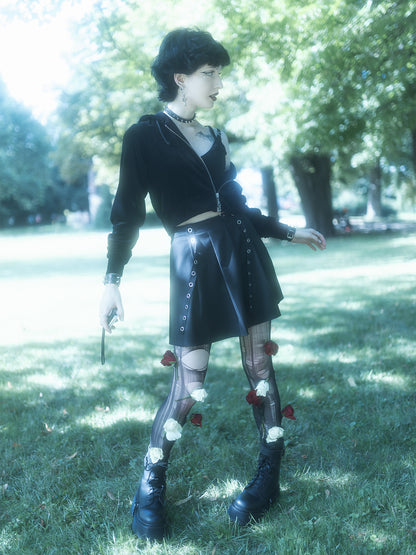 Welurowa, krótka bluza Batcave