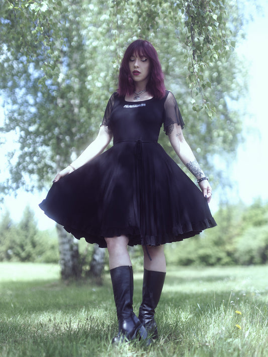 Sukienka z tiulowymi rękawami Ornament