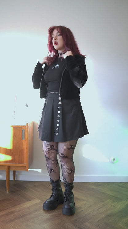 Welurowa, krótka bluza Batcave