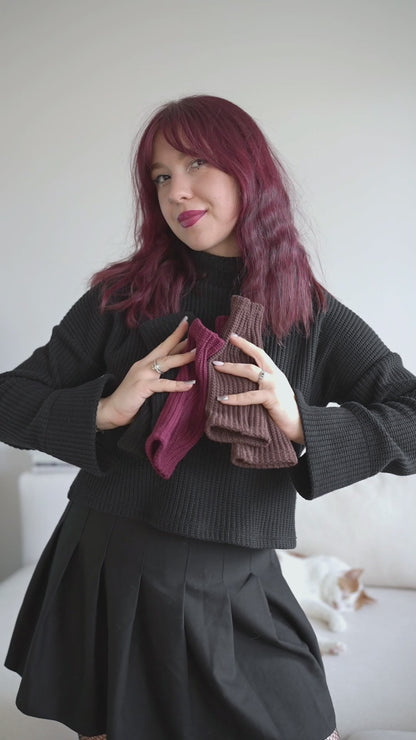 Black Knitted Mittens