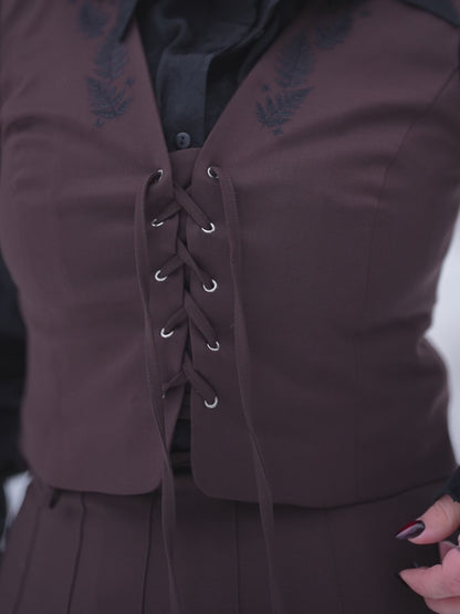 Brązowa kamizelka z wiązaniem Fenrir