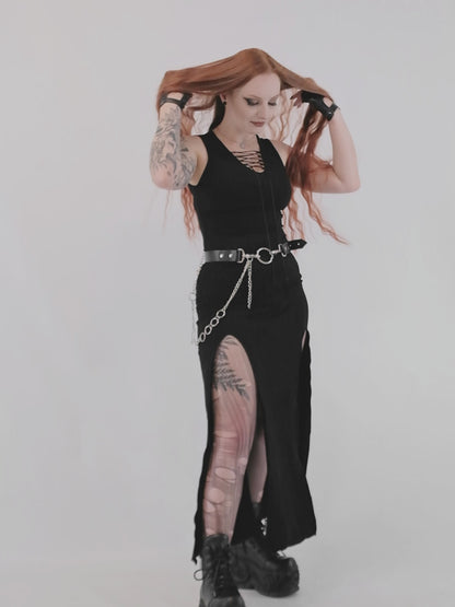 Vesper Lace Up Maxi Dress