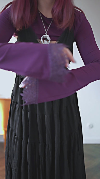 Fioletowe bolerko z szerokimi rękawami Whimsy