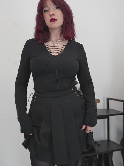 Plisowana spódnica z wiązaniem Veyra