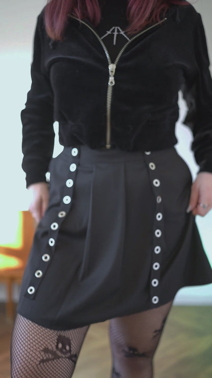 Plisowana spódnica z oczkami Abyss