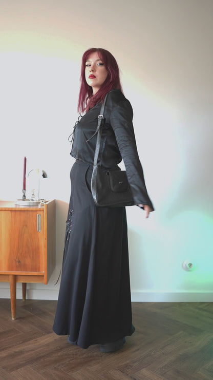 Lacrimosa Lace Up Midi Skirt