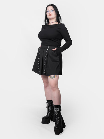 Plisowana spódnica z oczkami Abyss