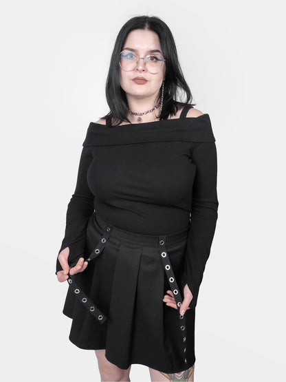 Plisowana spódnica z oczkami Abyss