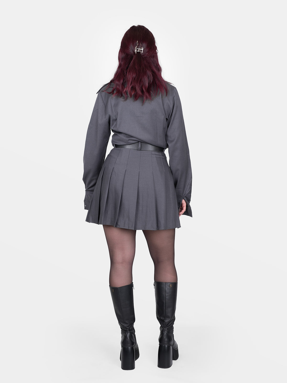 Szara tennis skirt ze szlufkami
