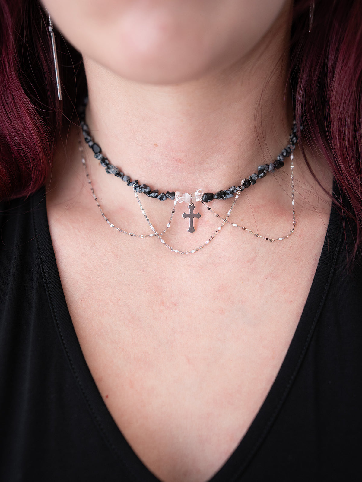 Choker z kamieni naturalnych Disturbed