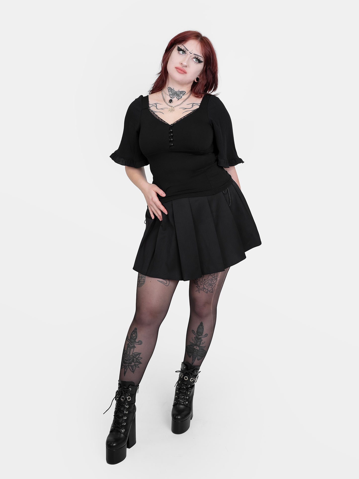 Bluzka z rękawami z kreszu Bellatrix