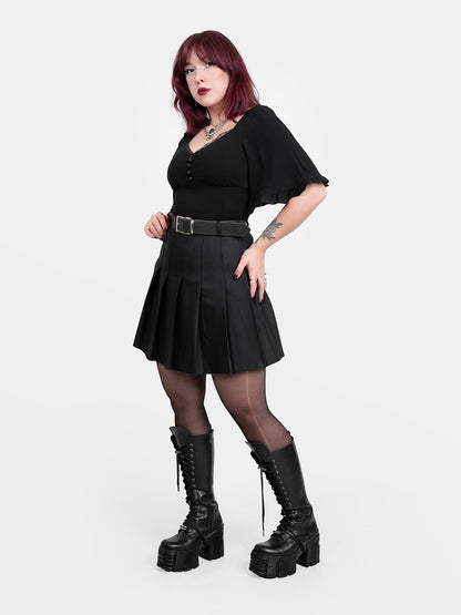 Czarna tennis skirt ze szlufkami