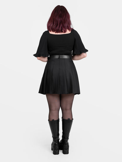 Czarna tennis skirt ze szlufkami