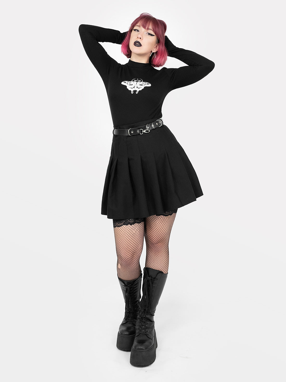 Czarna tennis skirt ze szlufkami