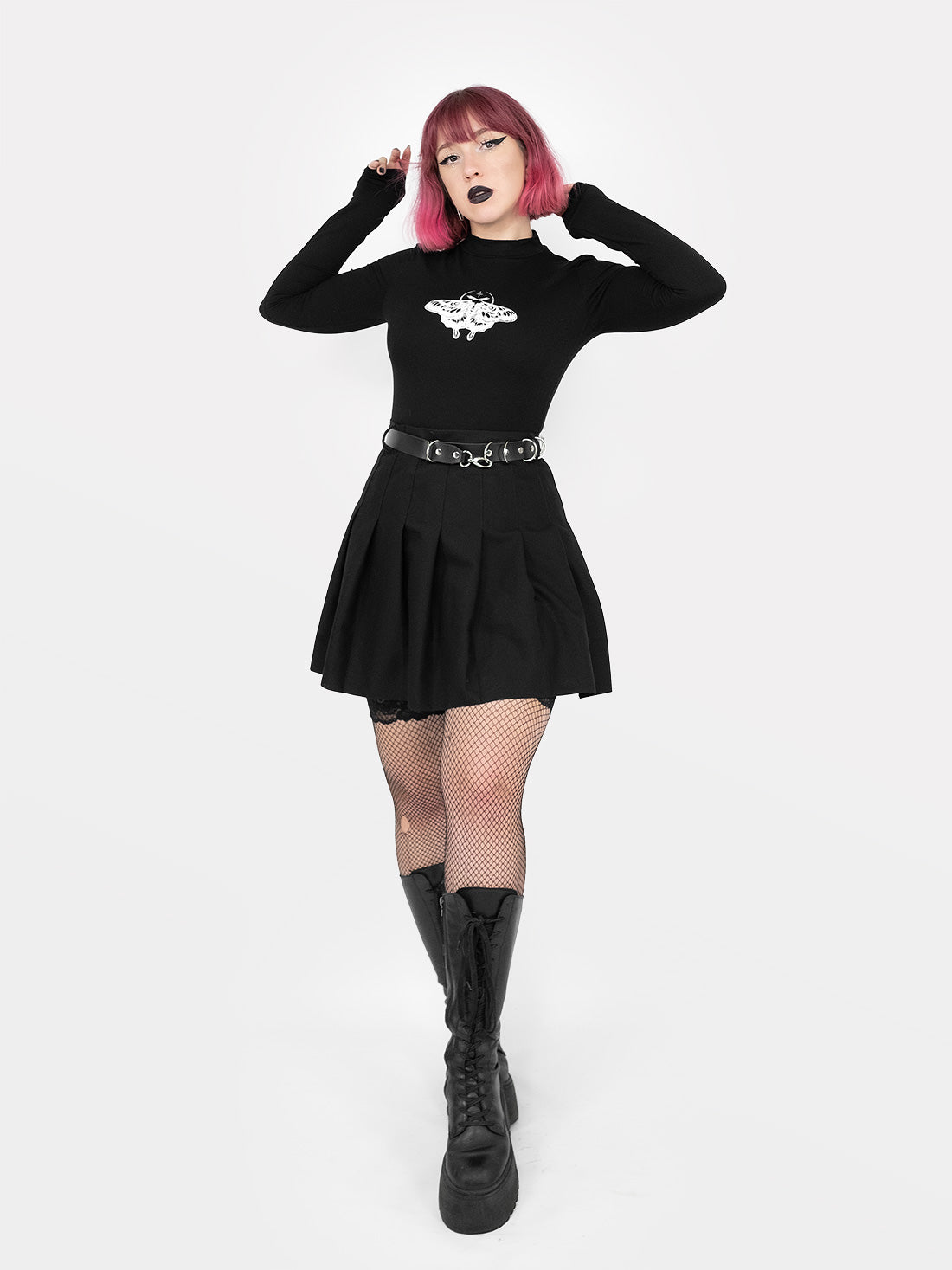 Czarna tennis skirt ze szlufkami