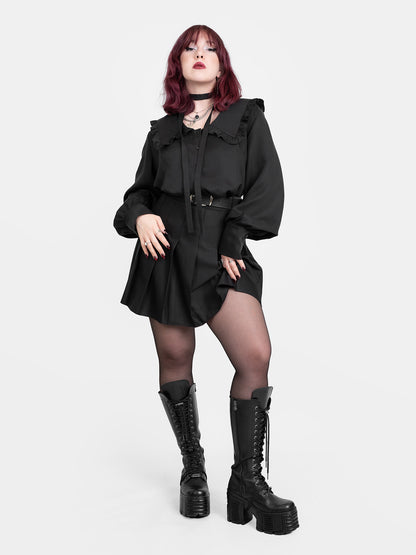 Czarna tennis skirt ze szlufkami