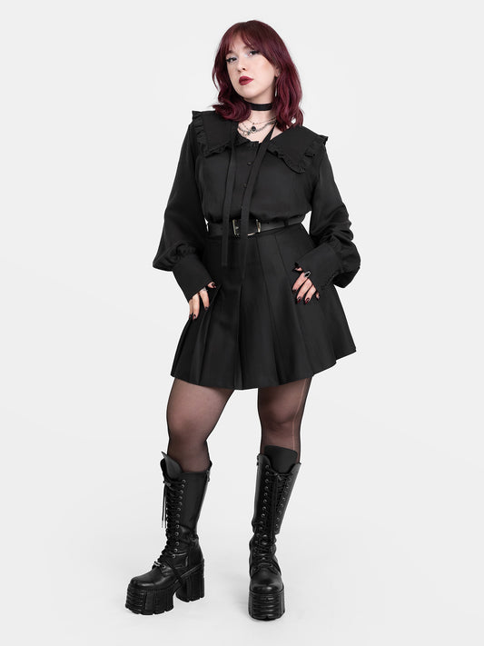 Czarna tennis skirt ze szlufkami