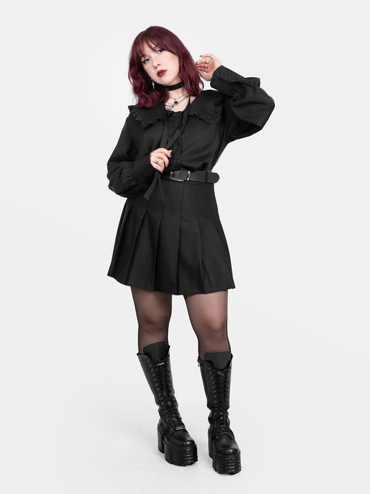 Czarna tennis skirt ze szlufkami