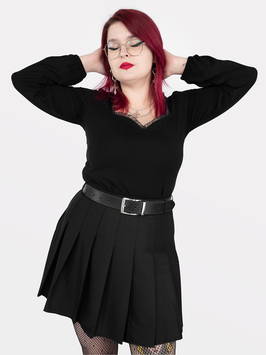 Czarna tennis skirt ze szlufkami