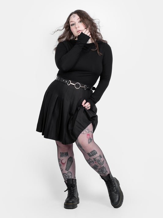 TALL Czarna tennis skirt ze szlufkami