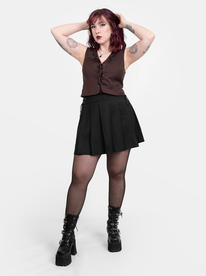 Brązowa kamizelka z wiązaniem Fenrir